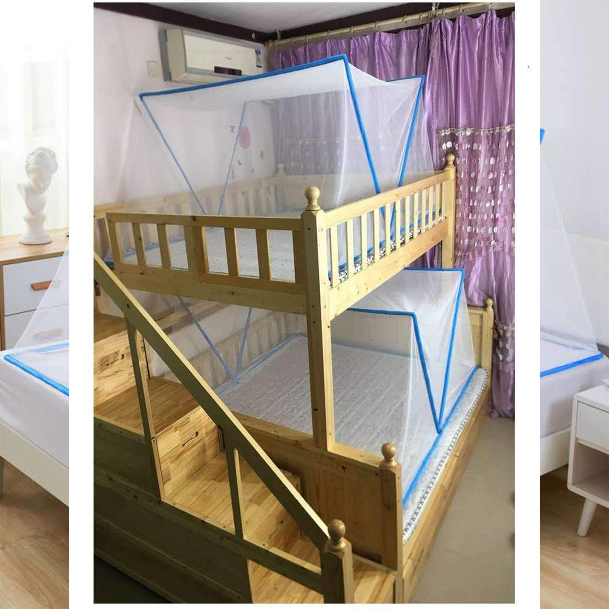 HIOD Cubierta de Mosquito Portátil Mosquitera Plegable para Bebés y Adultos Red Transpirable del Toldo de la Tienda de la Cama para el Viaje Que Acampa al Aire Libre,