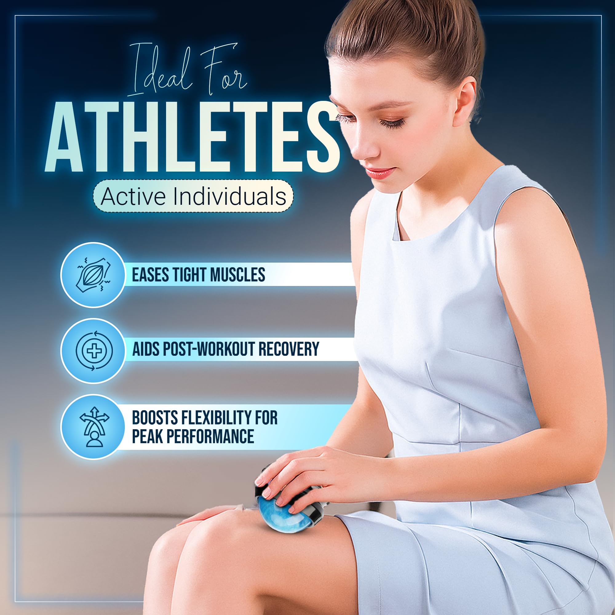 Masajeador de drenaje linfático, rodillo de bola de masaje azul y palo de masaje, rodillo de fibra, tratamiento de fibrosis, liposucción, abdominoplastia y recuperación postoperatoria, rodillo