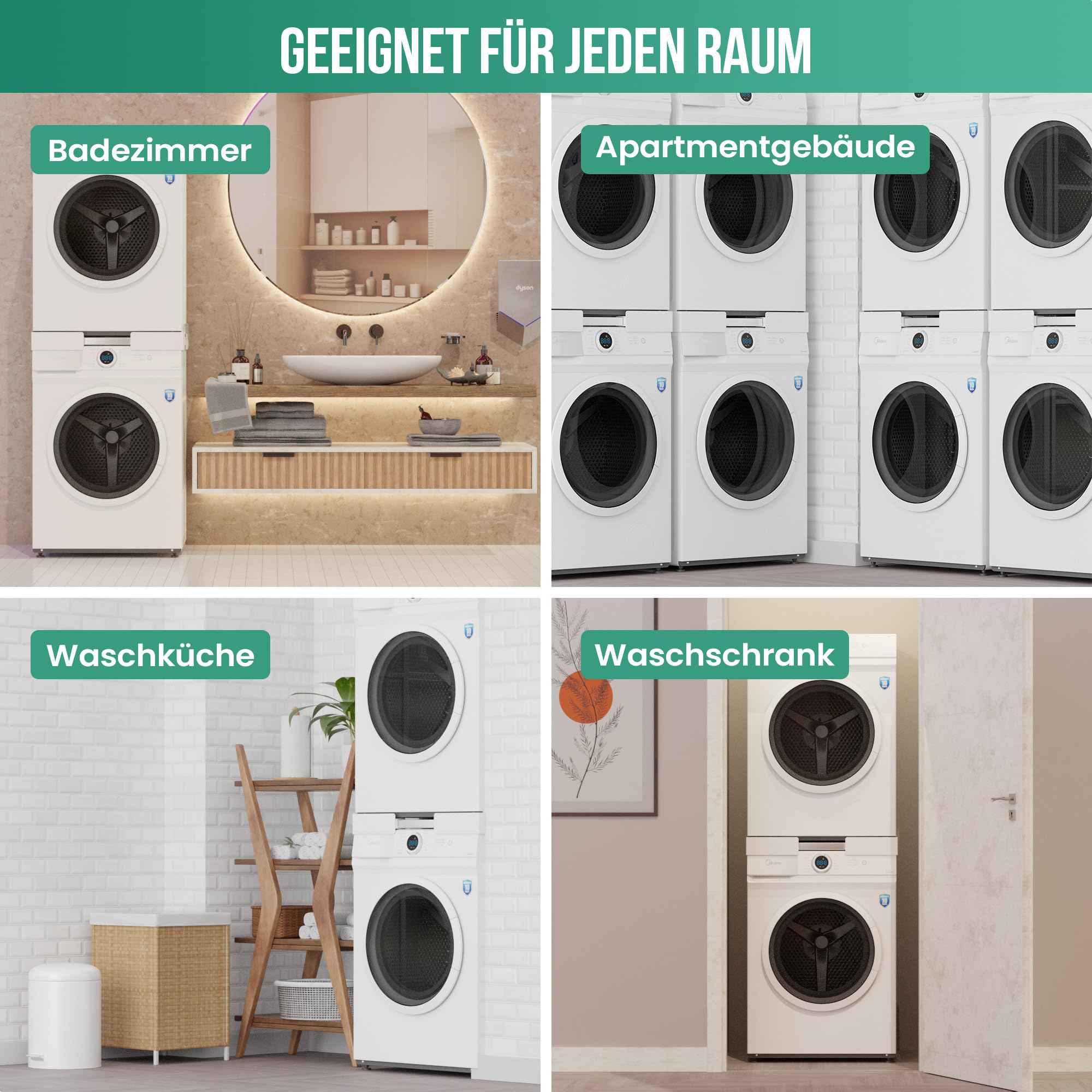 Avalo Stacking Kit Verbindungsrahmen für Waschmaschine Trockner - Universal Zwischenbaurahmen - Universell verstellbar