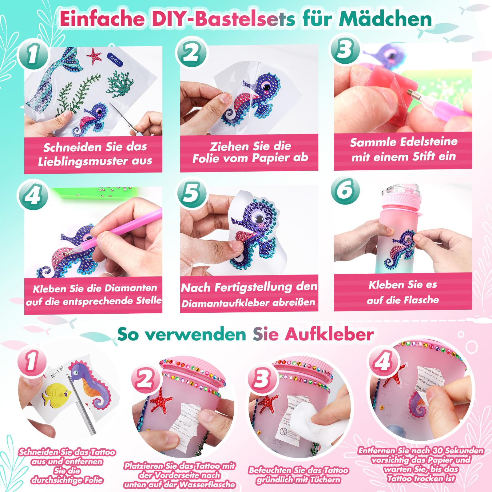 Knutselset voor kinderen, watermarmerverf voor kinderen, kunst en