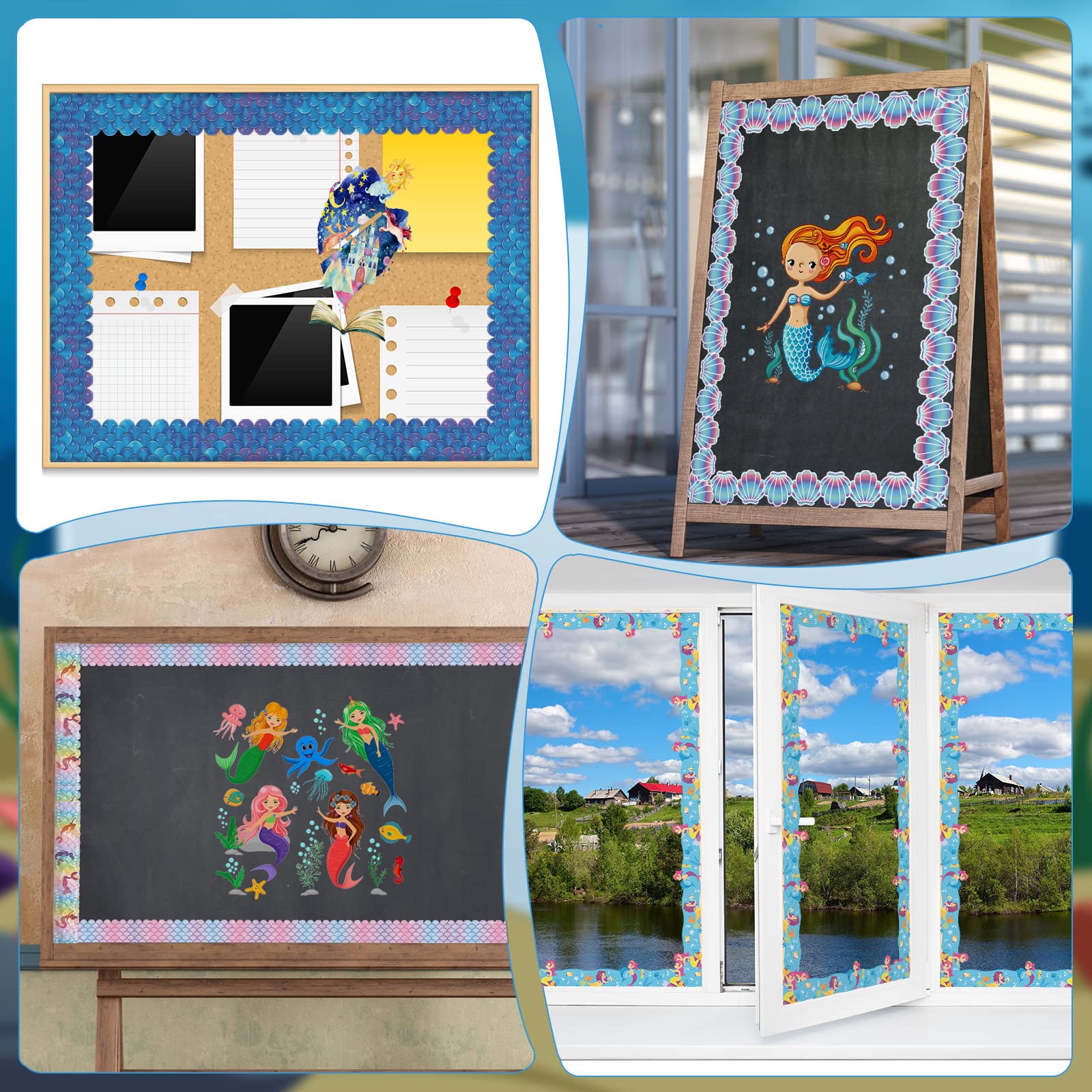 4 ROULEAUX DE Bordures De Tableau D'Affichage Boho, Autocollants De