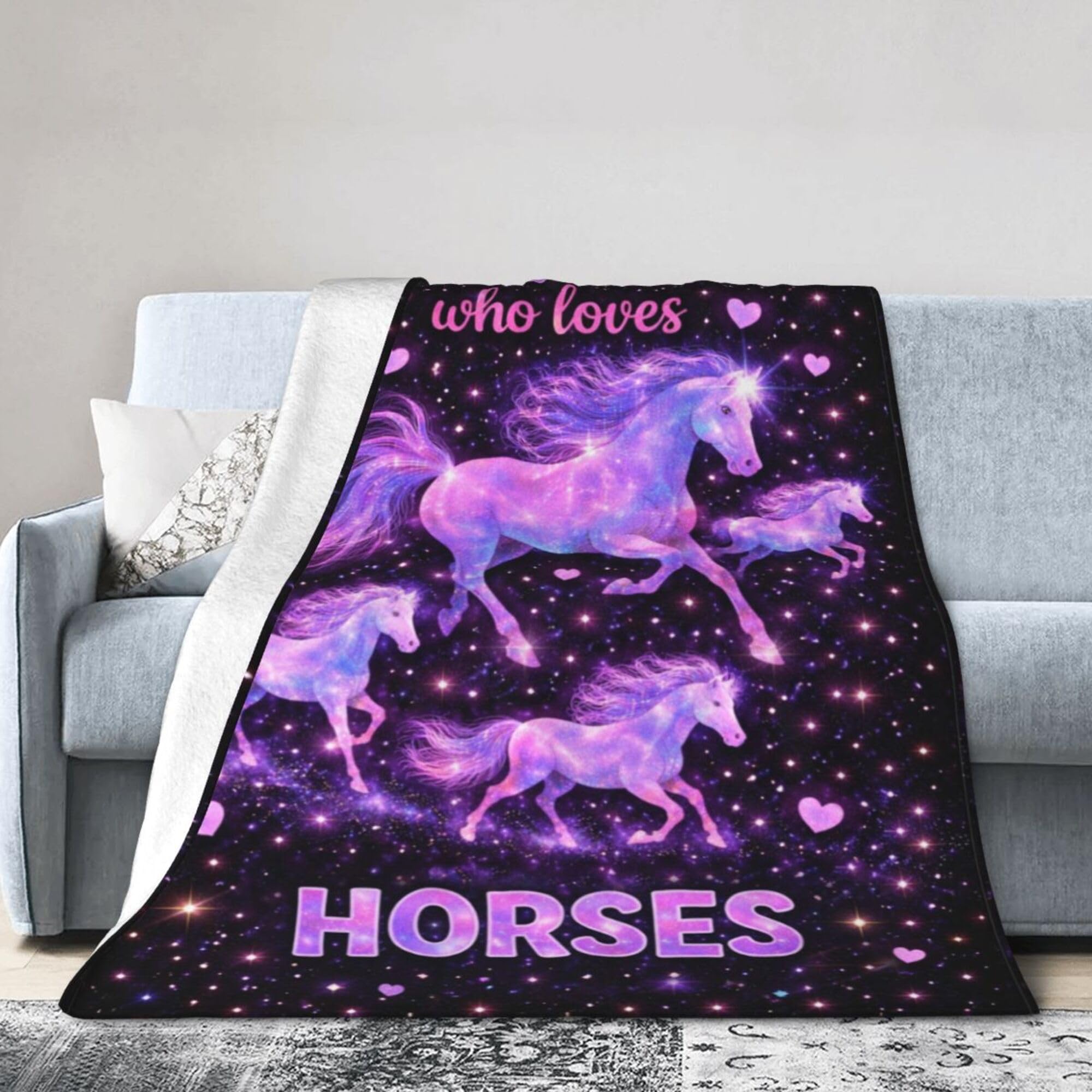 Horse Blanket Horse Throw Blanket Super Soft Cozy Plush Fluffy Fuzzy Fleece Blankets Gifts for Girls Women Boys Kids Adults 40"X50"