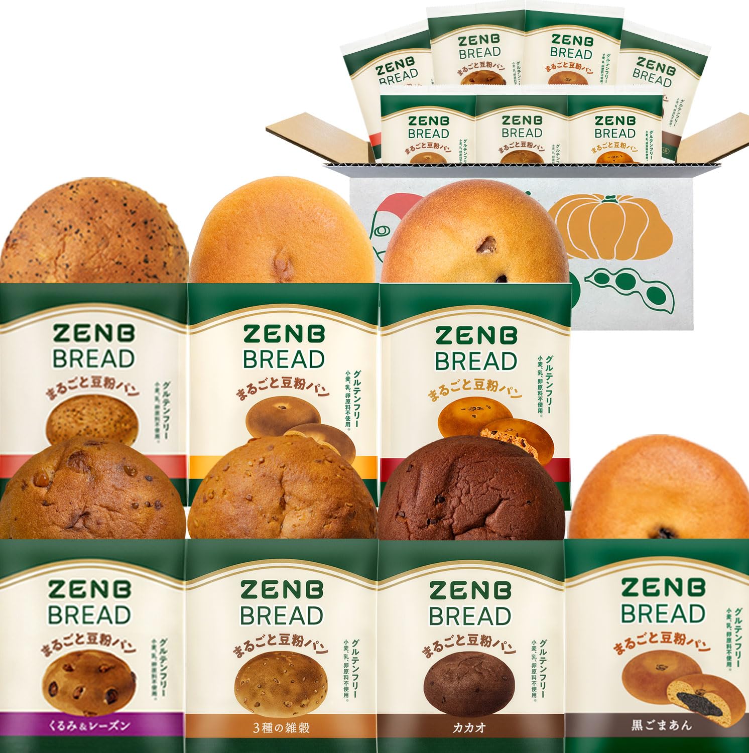 Amazon.co.jp: 【糖質オフの豆粉パン】ZENB ゼンブ ブレッド グルテン