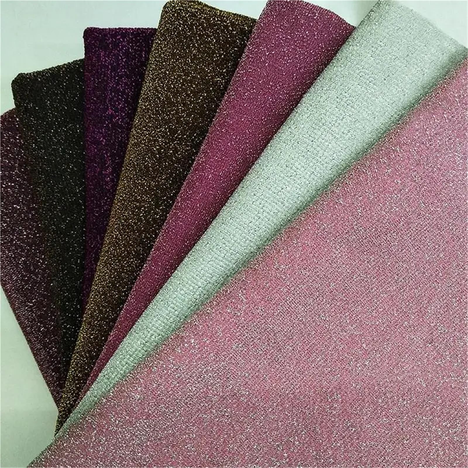 Tela brillante de poliéster metálico con purpurina para coser ropa, vestidos, decoración de fiestas, dorado, negro, blanco, verde (9,150 cm x 3 yardas)