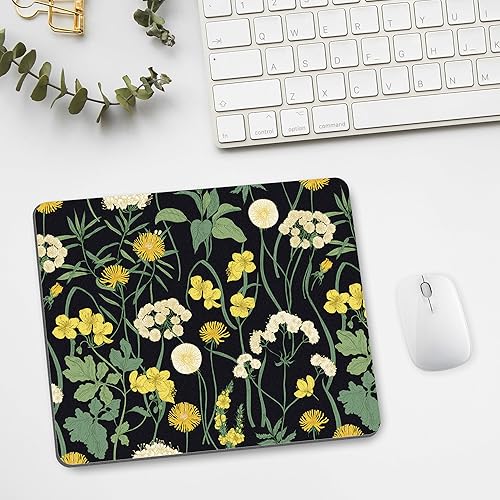 Miniatura 7 de Alfombrilla de mouse de flores, planta de hierbas, rectangular, para computadora de escritorio, computadora, juegos, oficina, pequeño, lindo,