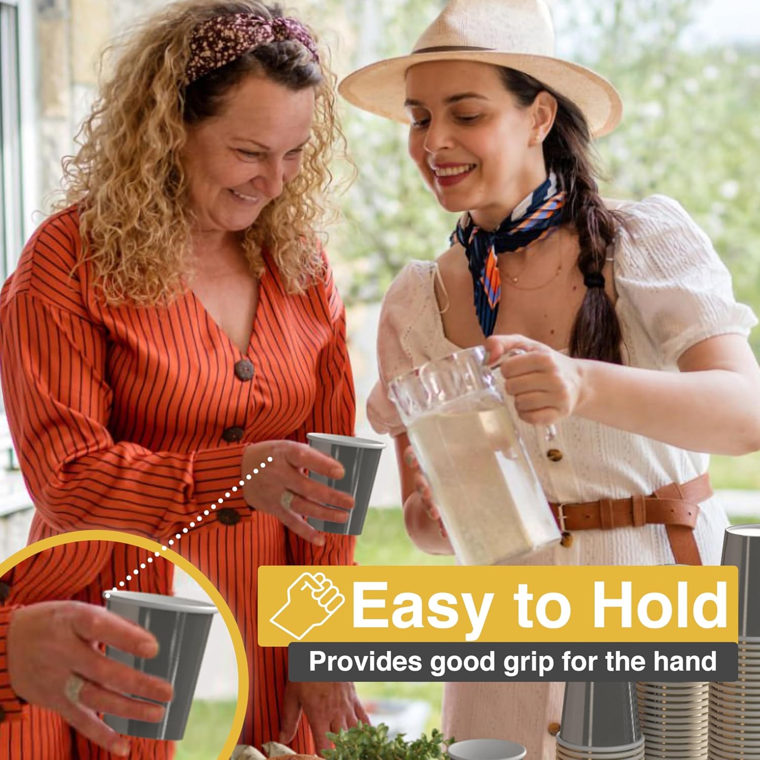 Party Solids Metallic Silver Paper Cups 9 oz Durable Disposable Cups 100 Paper Tumblers for Hot Drinks and Cold Drinks Thick 280 GSM Hot Cup for Tea & Coffee Cup To Go Fun Colors for Parties & Events - Image 6