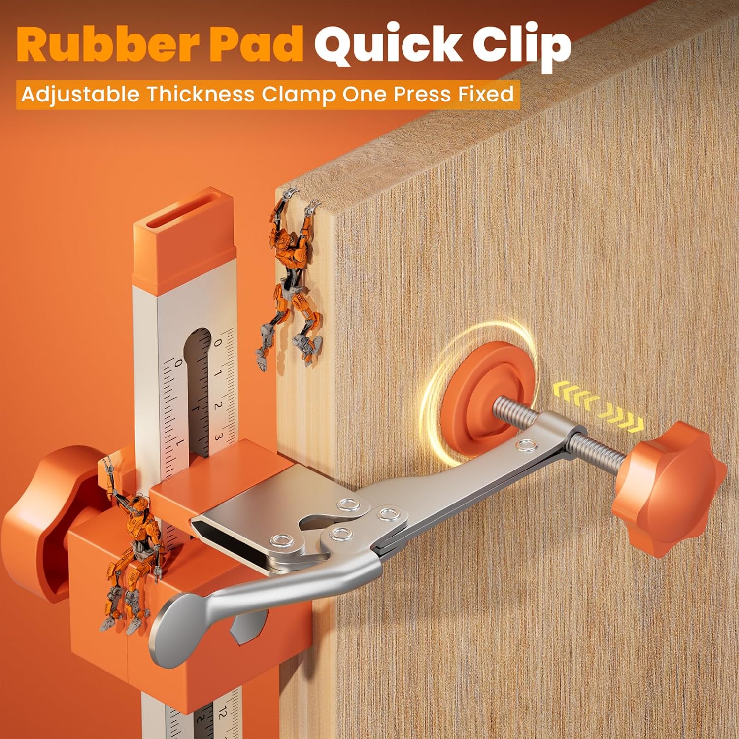 2.0 Adjustable Drawer Slide Jig With Toggle Clamp & Magnetic Arm, Precision Cabinet Drawer Jig Tool With Laser-Engraved Dual-Scale Mark For Mounting Drawer Slide, Providing Easy Installation