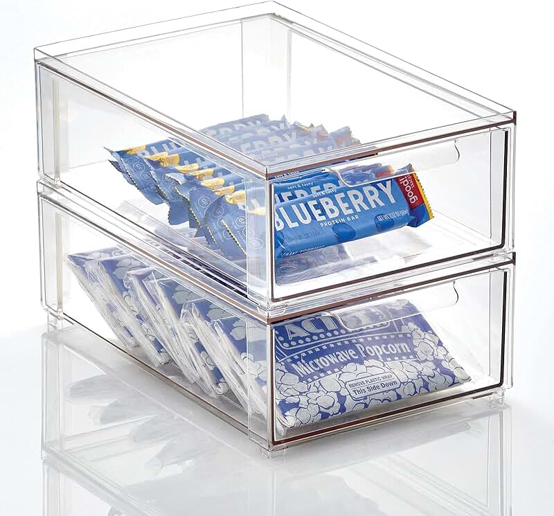 clear storage drawers stackable