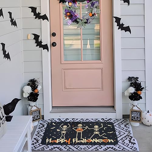 Miniatura 9 de Tapete de puerta de Halloween al aire libre, decoraciones de Halloween para el hogar, tapete de entrada antideslizante de bajo perfil para