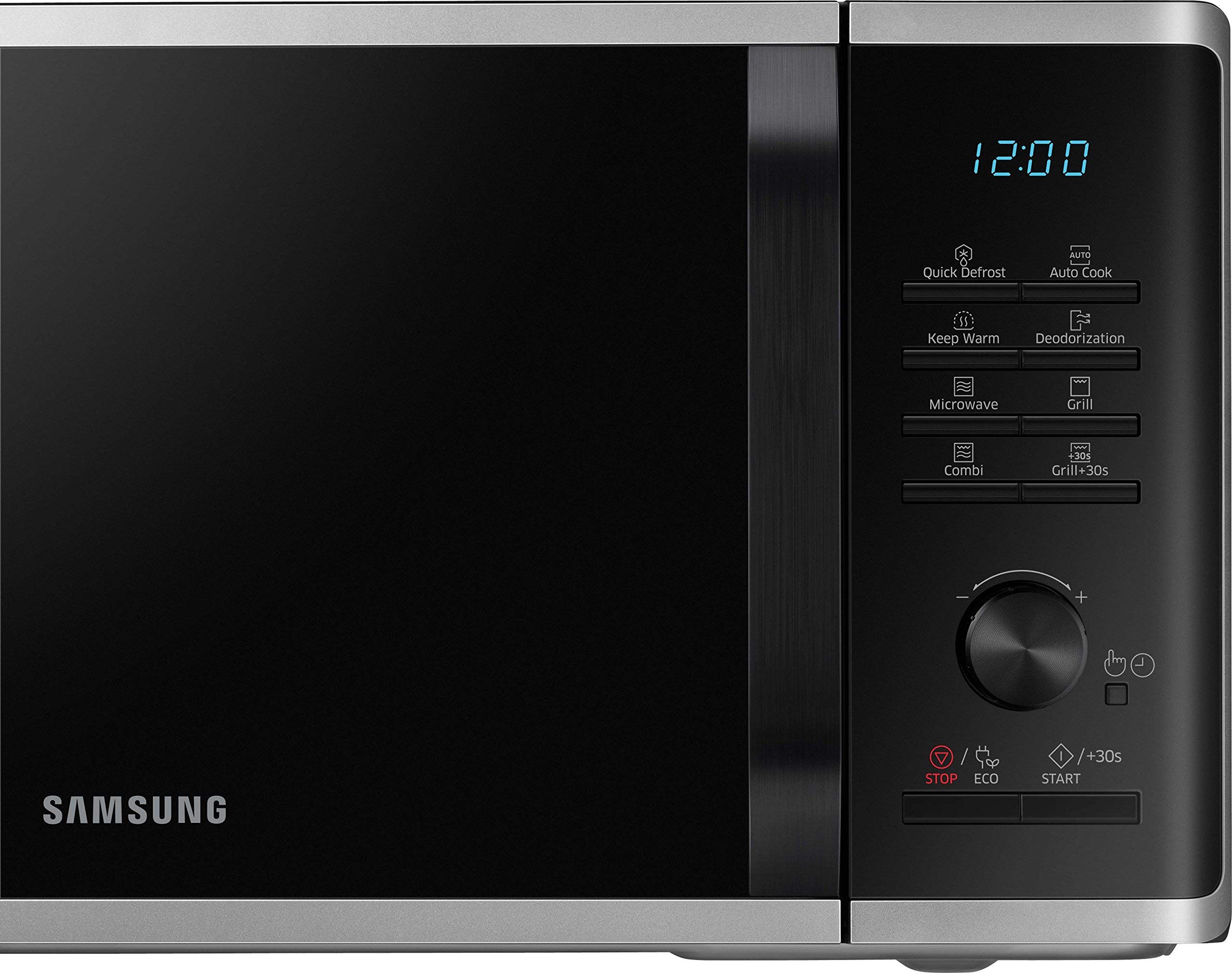 Samsung MG2AK3515AS/EG Mikrowelle mit Grill, 800 W, 23 ℓ, 48,9 cm, Quick Defrost, 27 Automatikprogramme, Silber