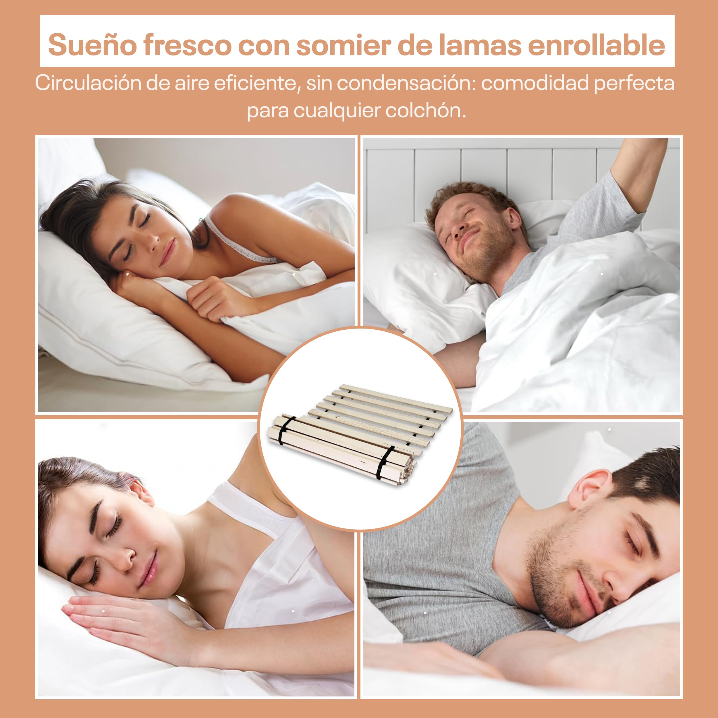 Best For You Roll somier de láminas (10,15 o 20 láminas de madera para todos los colchones – en muchos tamaños 60 x 120 cm – 160 x 200 cm