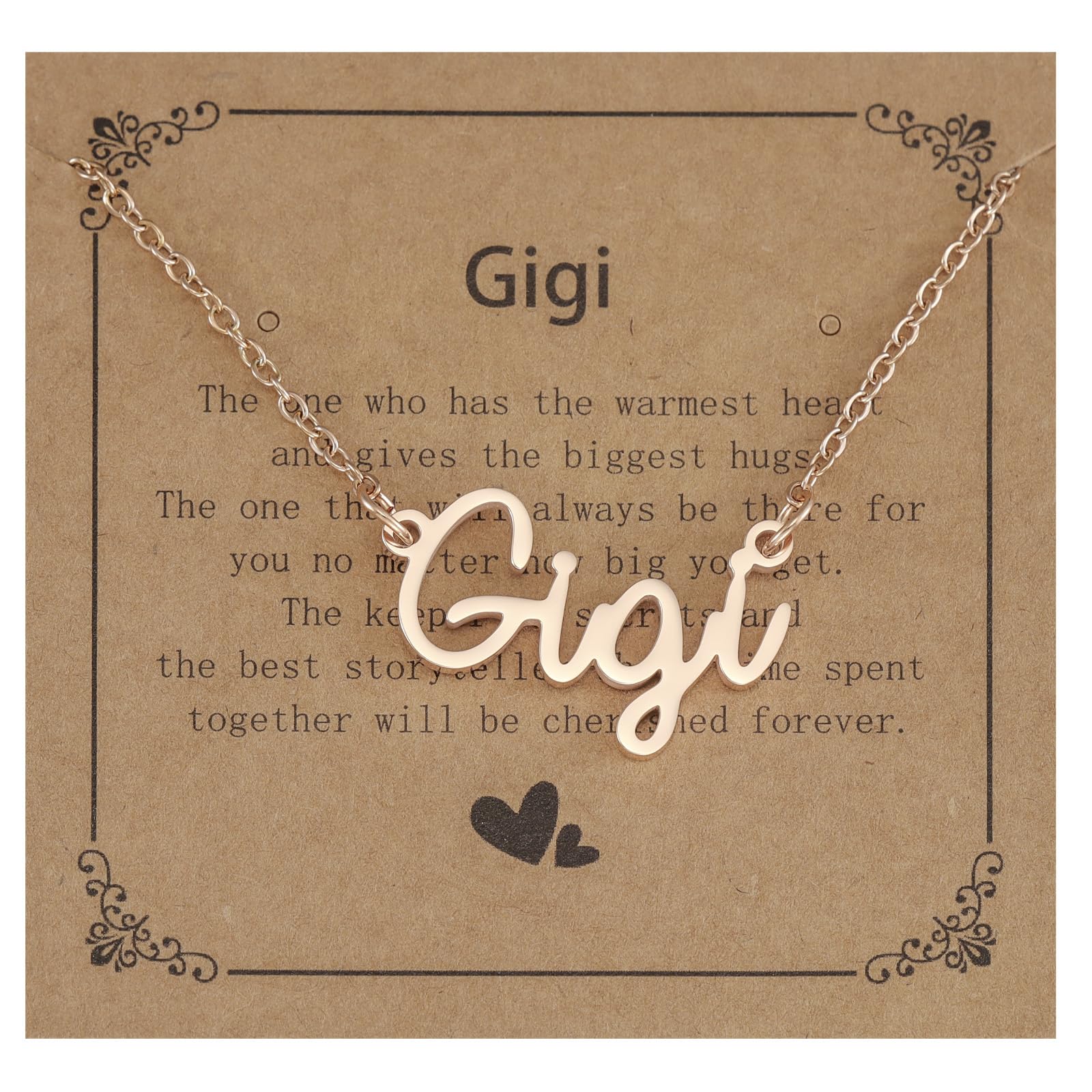 Kivosliviz Gigi Gift for Grandma from Grandson Stainless Steel Mothers Day Women Jewelry Necklace Gigi