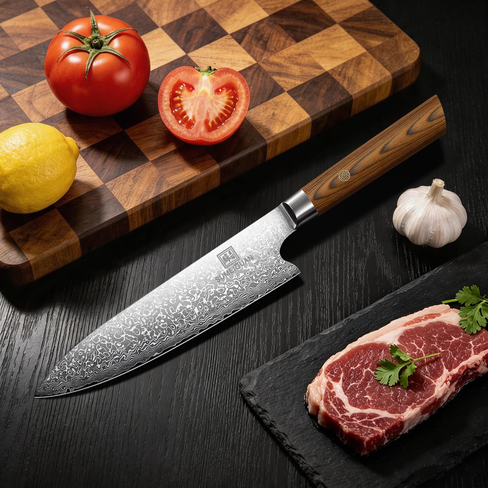 8-Inch Chef Knife, 67-Layer Damascus, VG10 Steel Core — Amazon image 2