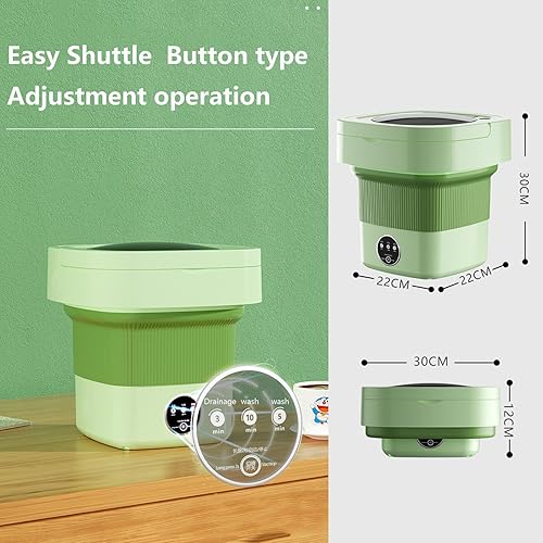 Miniatura 8 de Lavadora portátil, mini lavadora plegable y secadora de centrifugado, mini lavadora de gran capacidad, pequeña lavadora de cubo plegable, adecuada