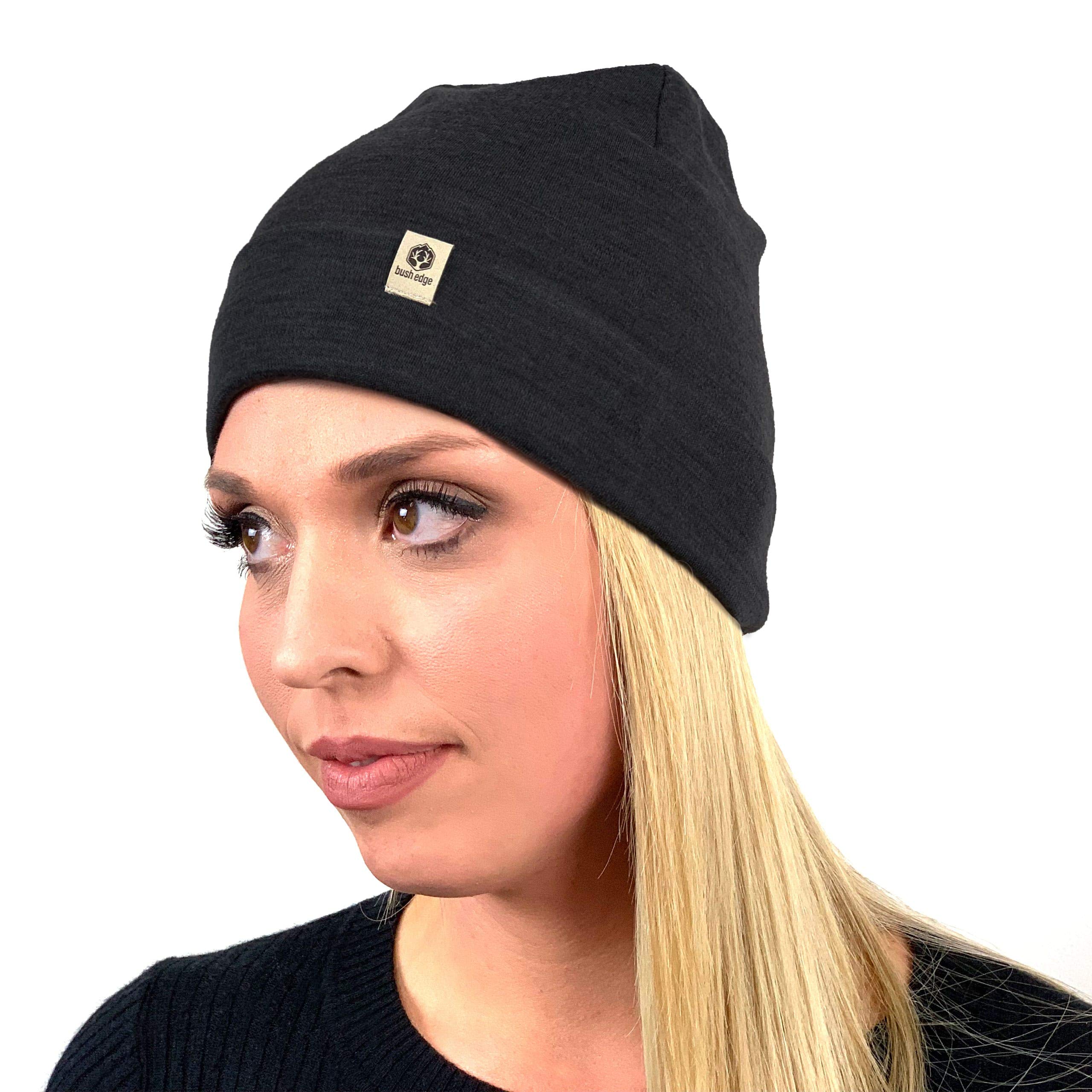 100% Merino Wool Cuff Beanie Hat 