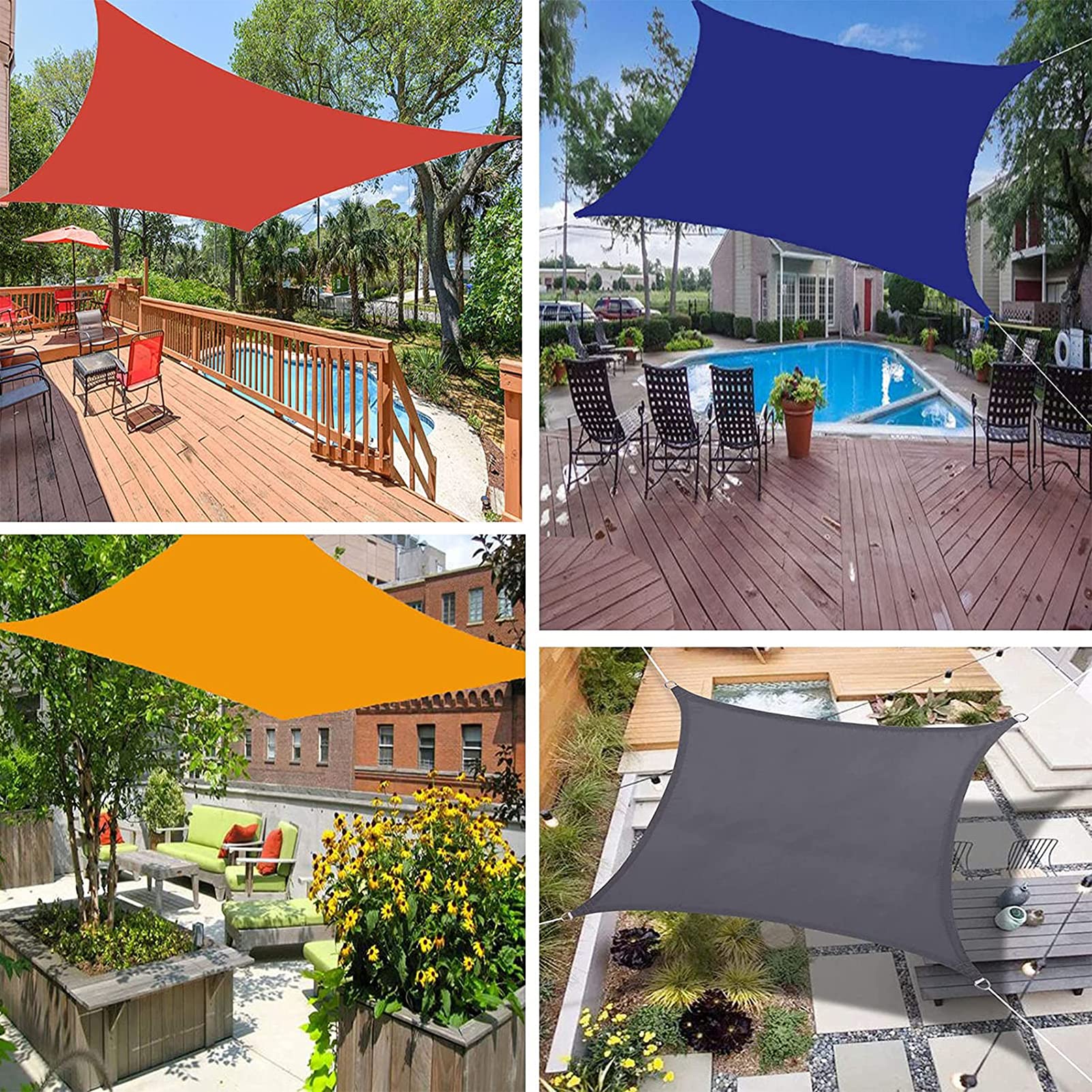 GAIJUAN Sonnensegel Rechteckig 2x2,6 M – Wasserdicht, UV-Schutz 90%, In Weinrot, Mit 4 X 1,5 M Seilen