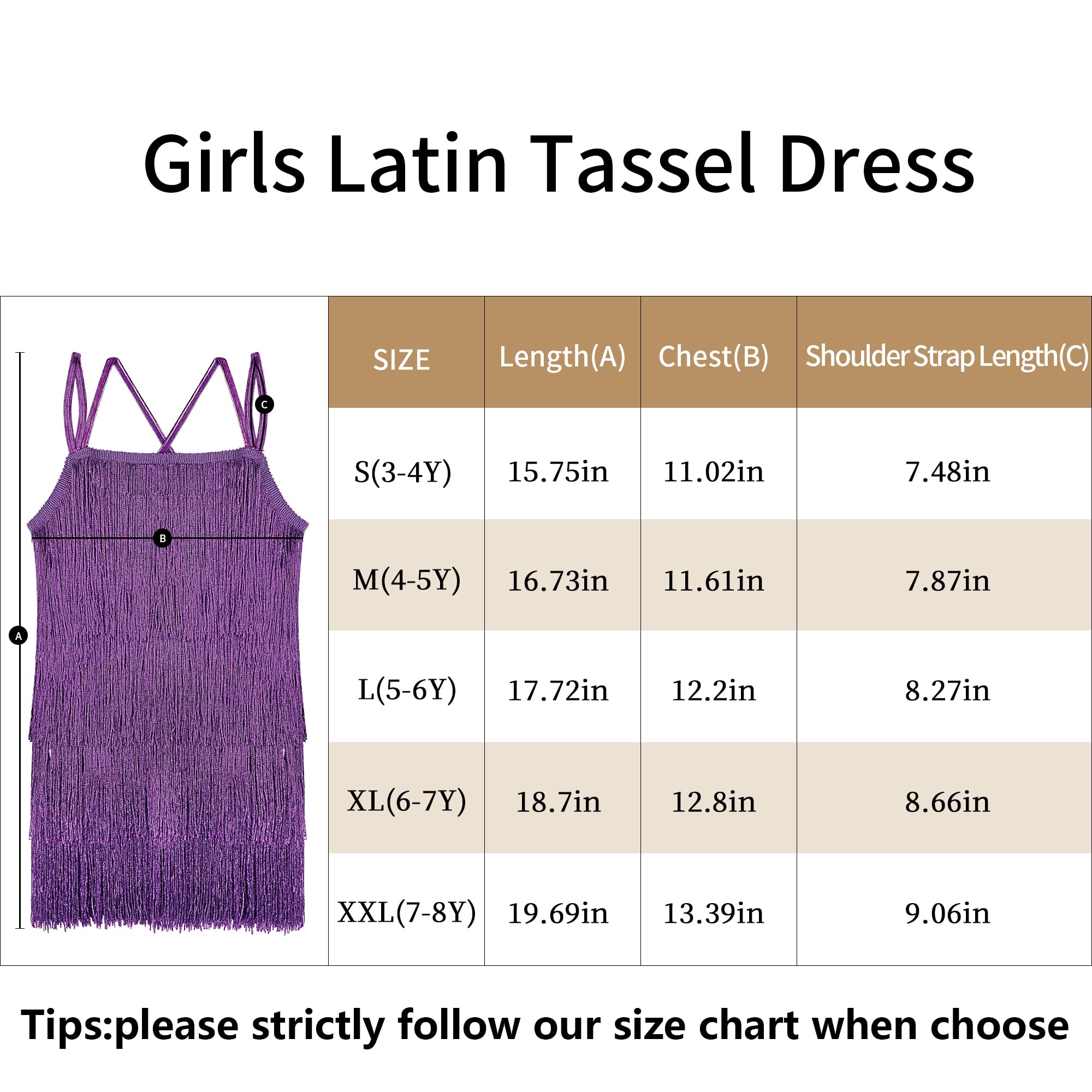 Vestito da ragazza latina con nappa scintillante, vintage, da ballo, per bambini, con frange lirice, gonna doppia, crisscross back performance, ballroom party