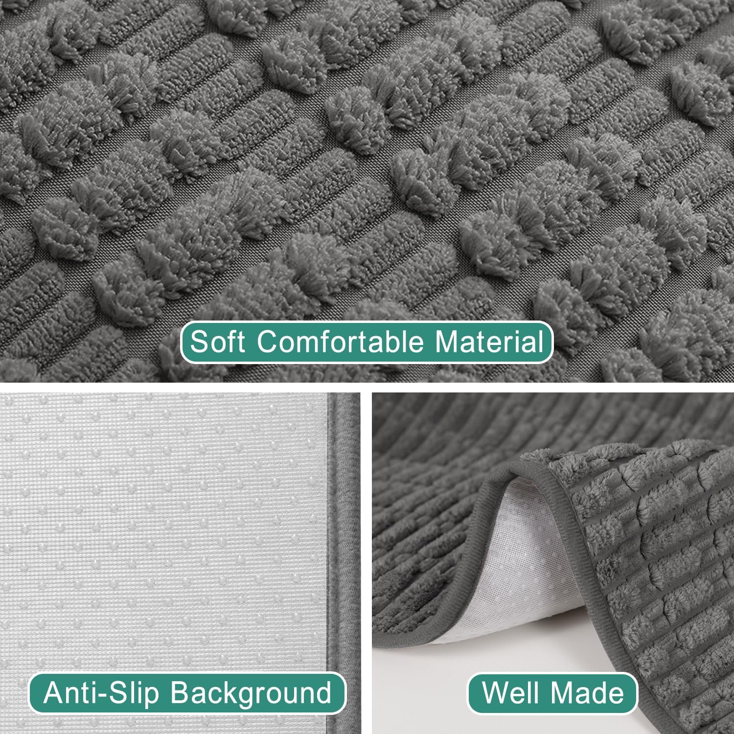 Foxdecor Couch Arm Covers Sofa Arm Cover, Arm Chair Covers Set of 2, Non-Slip Chair Arm Covers, Arm Rest Cover for Sofa, Armchair Slipcovers Couch Protector (Dark Grey 18x28 inch)