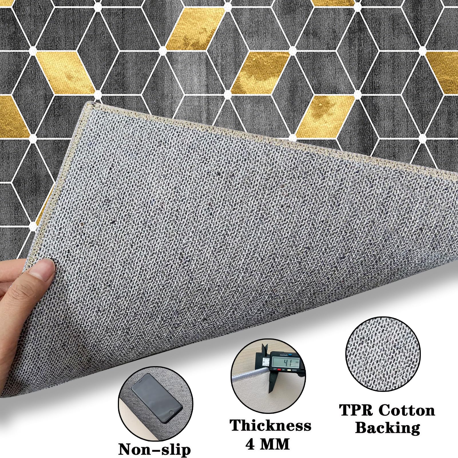 Tappetino Salvapavimento Antiscivolo, Tappeto per Sedia Ufficio per per Pavimenti in Legno Duro, Tappeto Gaming pavimento, Tappetini di Protezione per Pavimento per Parquet e Laminato 120 x 140 cm