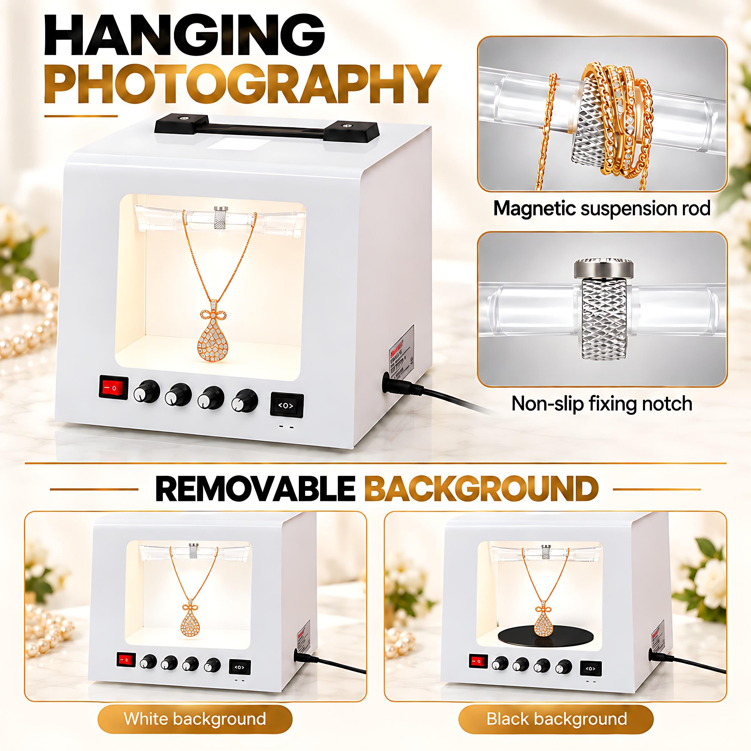 Caja de fotografía para Joyas colgadas o sobre la Base TB300