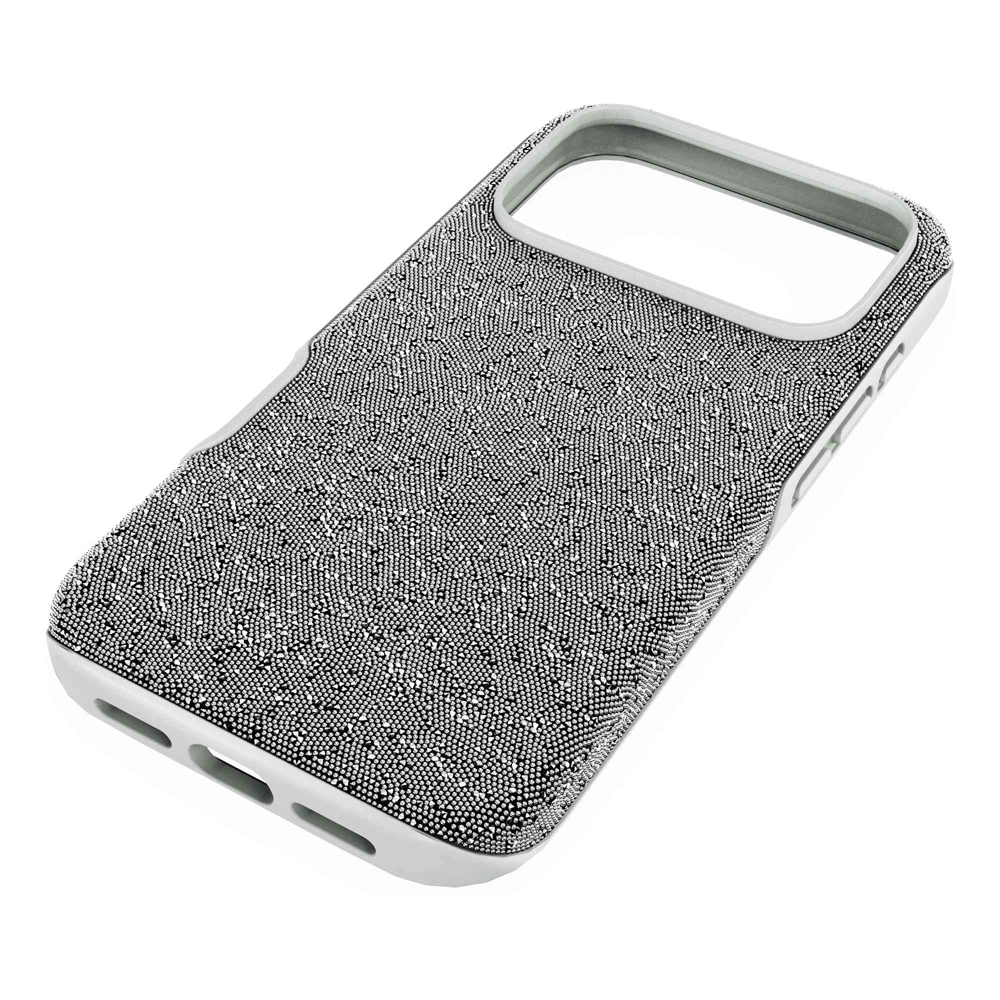 Swarovski Funda para Smartphone High, iPhone 17 Pro, Accesorio Móvil, Cristales en Tono Plateado, Compatible con iPhone 17 Pro y Cargadores Oficiales Apple, Colección High, Tono plateado