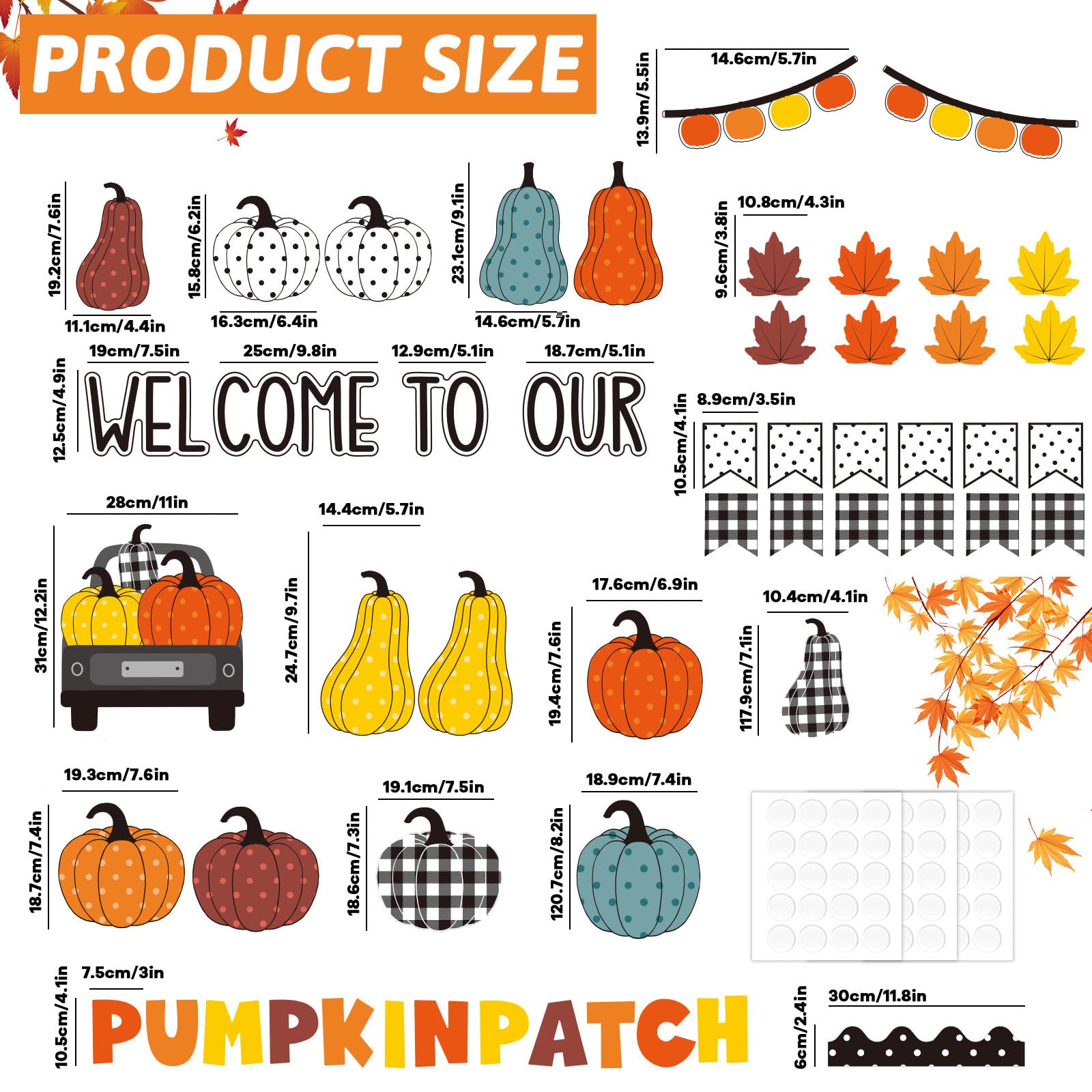 Snapklik.com : Fall Pumpkin Bulletin Board Set Autumn Pumpkin Paper ...