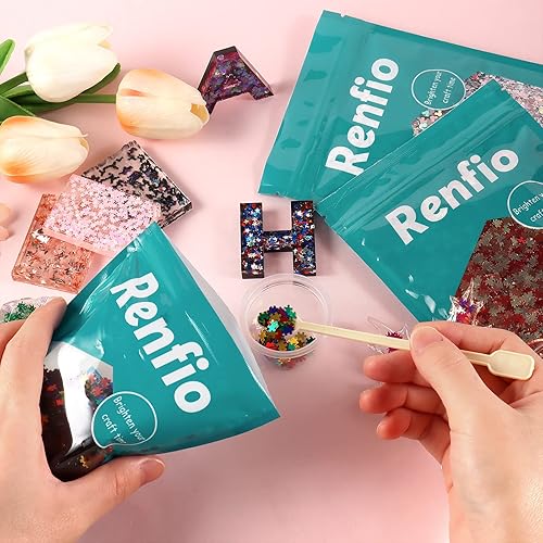 Miniatura 5 de Renfio Rompecabezas holográfico de 1.75 onzas, 1.76 oz, confeti con purpurina, formas de rompecabezas, mezcla de colores, lentejuelas gruesas