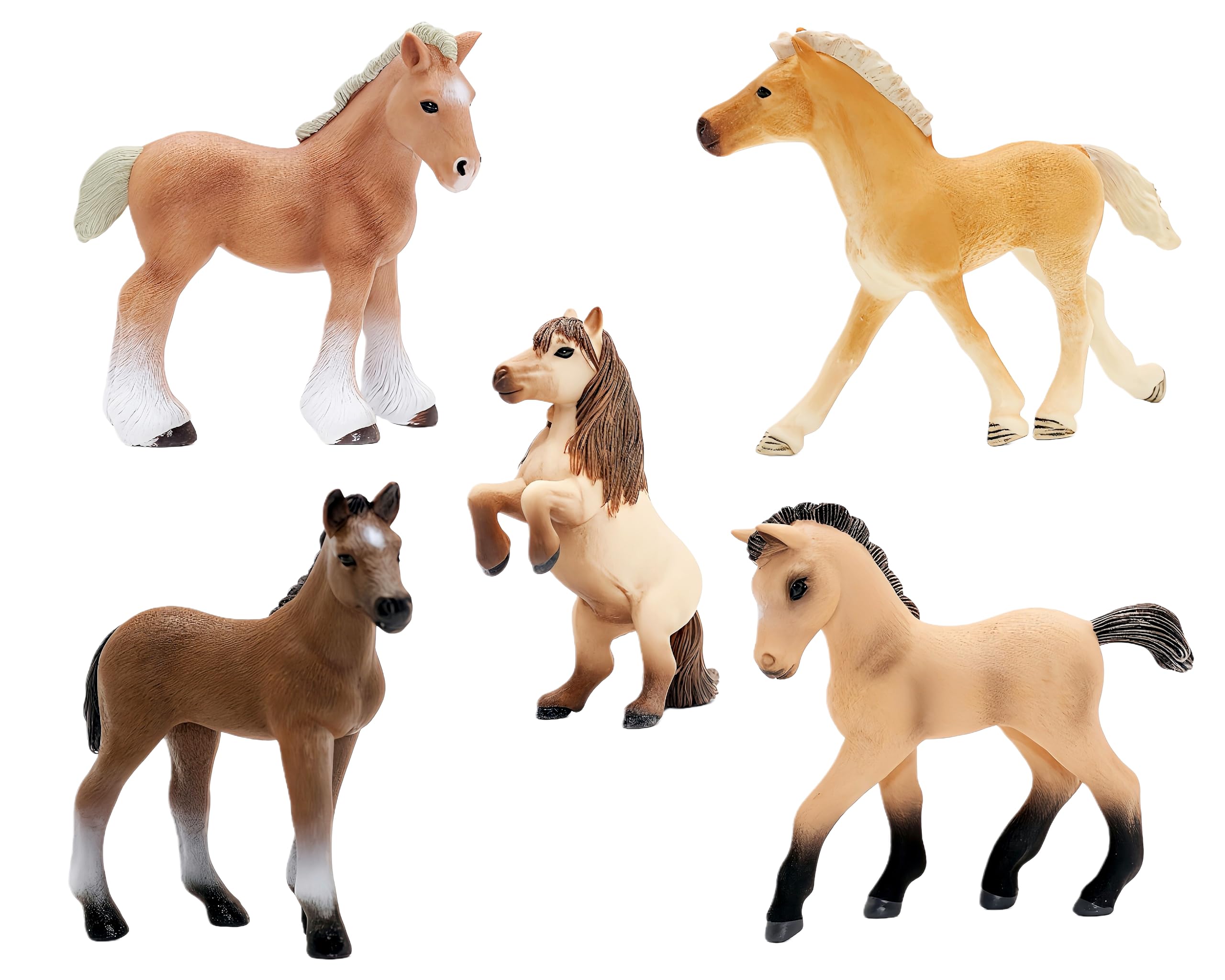 【新品未開封】monmimi horse and  80 馬　baby Amazon.com: Gemini&Genius 5PCS Horse Cubs Toy Figure, Plastic Baby