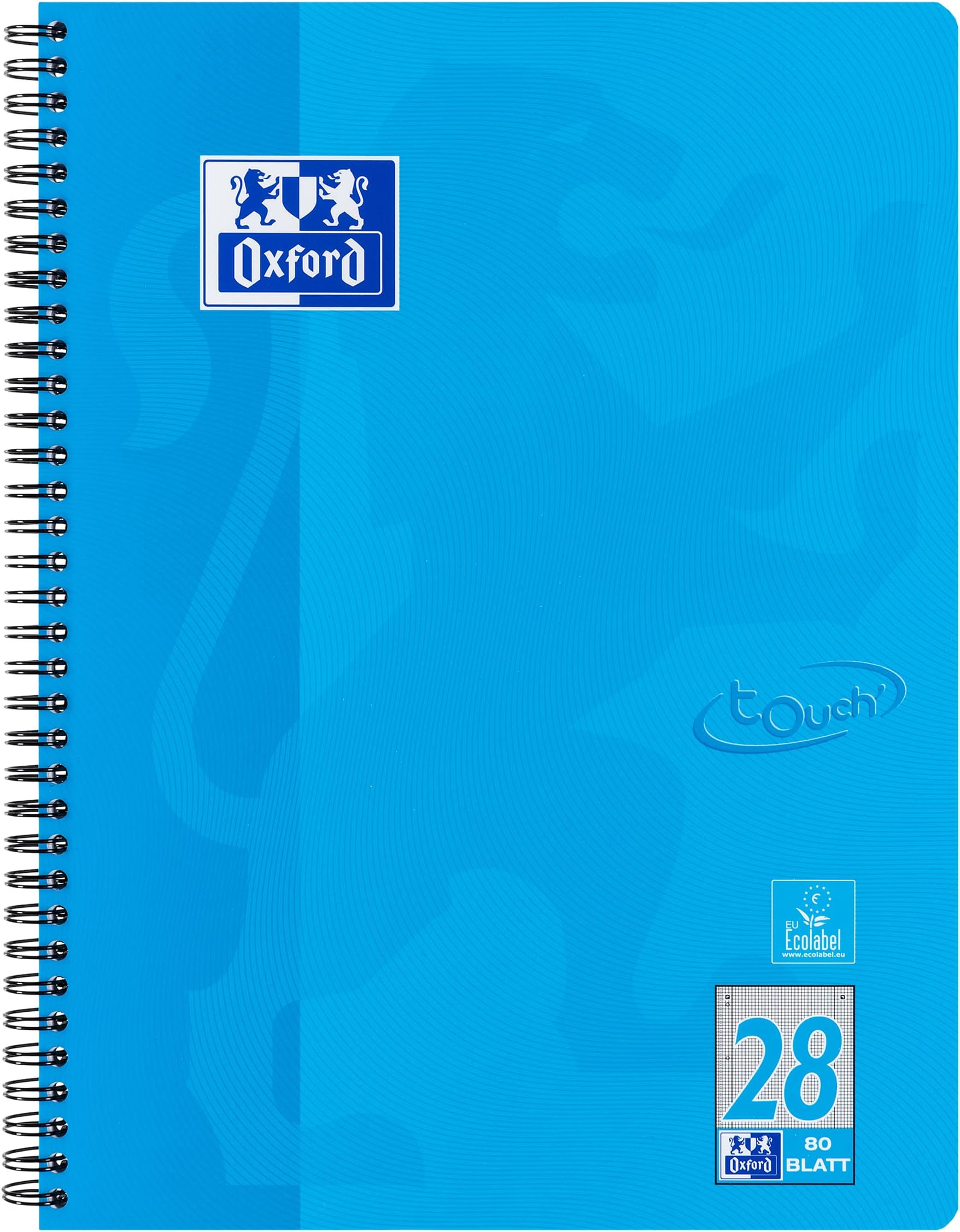 OxfordTouch Notepad A4 Squared with Margin 80 Sheets Sea Blue