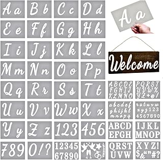 Letter Stencils for Painting on Wood - Complete Reusable Stencil Package with Alphabet Letter & Number Stencil Templates in Multiple Fonts – Alphabet Stencils for Crafts Signs Art Drawing Wood Signs