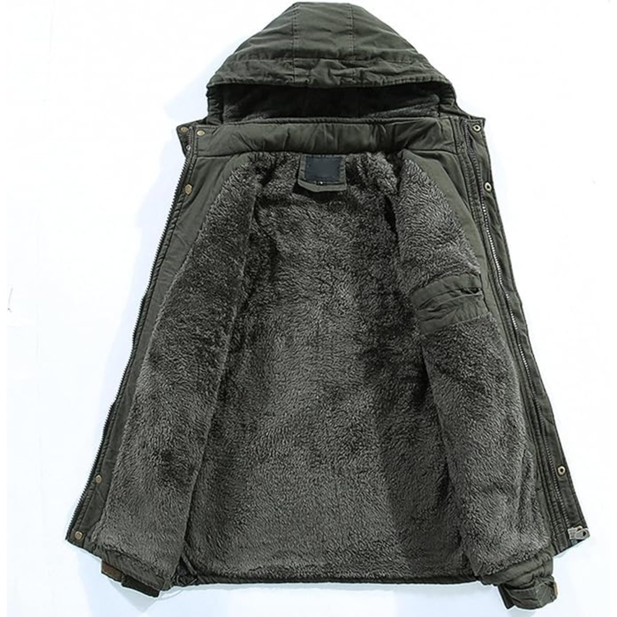 ZDJSWJ Parker épaissi à capuche pour homme Casual militaire chaud manteau à capuche Manteau de travail d'hiver sur grand