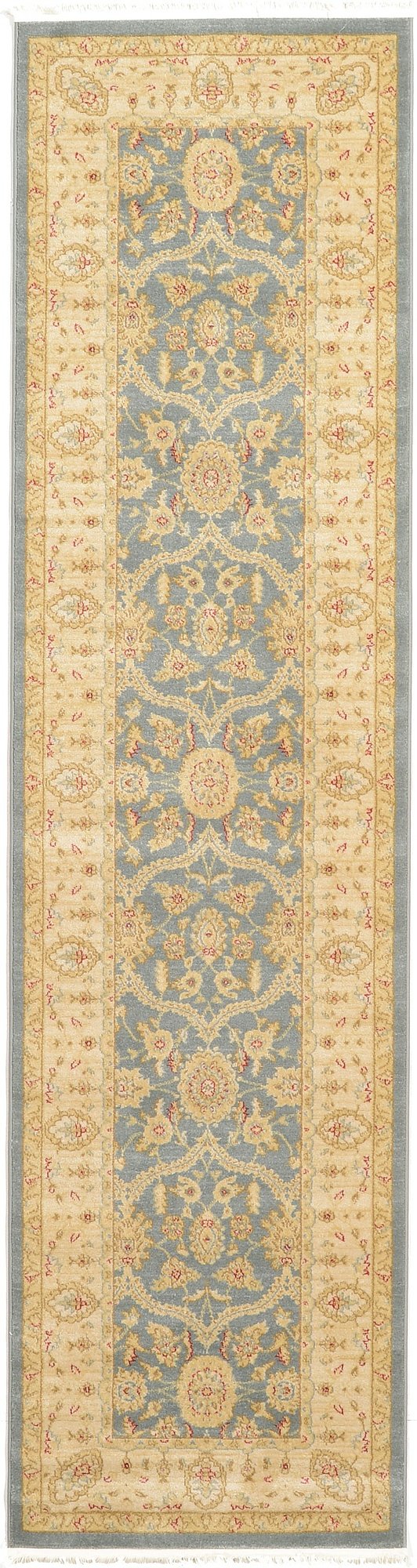 Unique Loom Edinburgh Collection Classic Oriental Traditional French Floral Country Inspired Design Area Rug (2' 7 x 10' 0 Runner, Blue/ Beige)