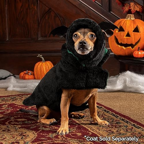 Miniatura 3 de Furhaven Sombrero de perro XS to SM, lavable y acogedor - Disfraz de sombrero de murciélago negro de felpa de piel sintética de ajuste flexible -