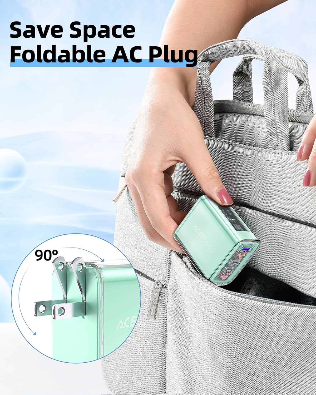 ACEFAST PD65W Charger with Foldable AC Plug