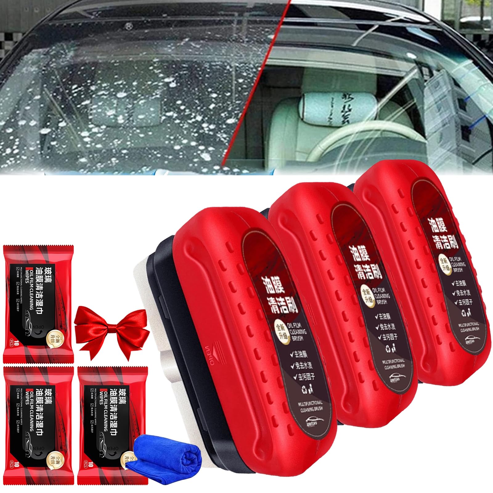 Gyagalre Cepillo de limpieza multifuncional para película de aceite para  coche, limpiador de película de aceite para parabrisas (3) : Amazon.es:  Coche ...