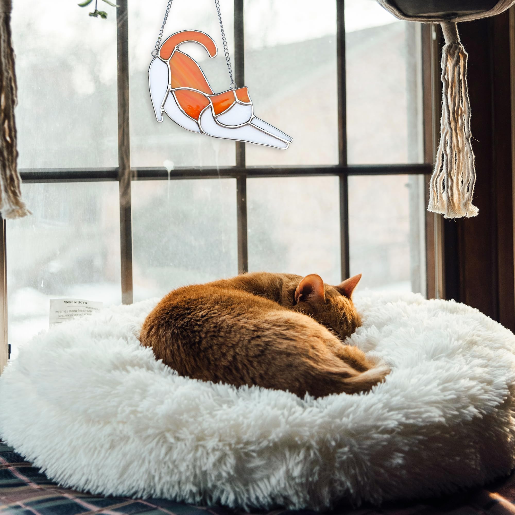 Amazon.co.jp: SeawahCat ステンドグラス(オレンジ) : ホーム＆キッチン