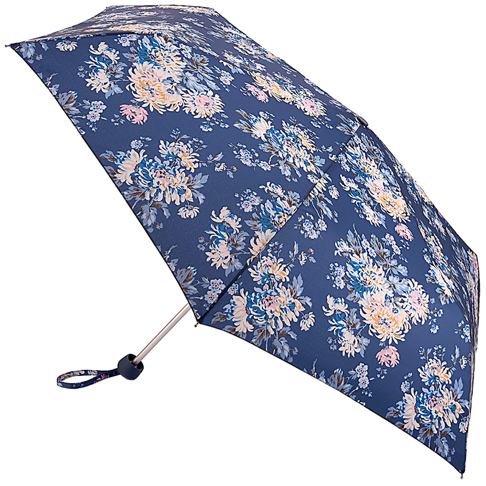 Cath Kidston Blue,Navy Minilite Folding Umbrella - York Flowers Navy