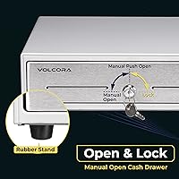 Vista 4 de Volcora Cajón de Caja Registradora Manual de Apertura por Empuje de 13" para Sistema de Punto de Venta (POS) - Blanco con Panel Táctil Frontal