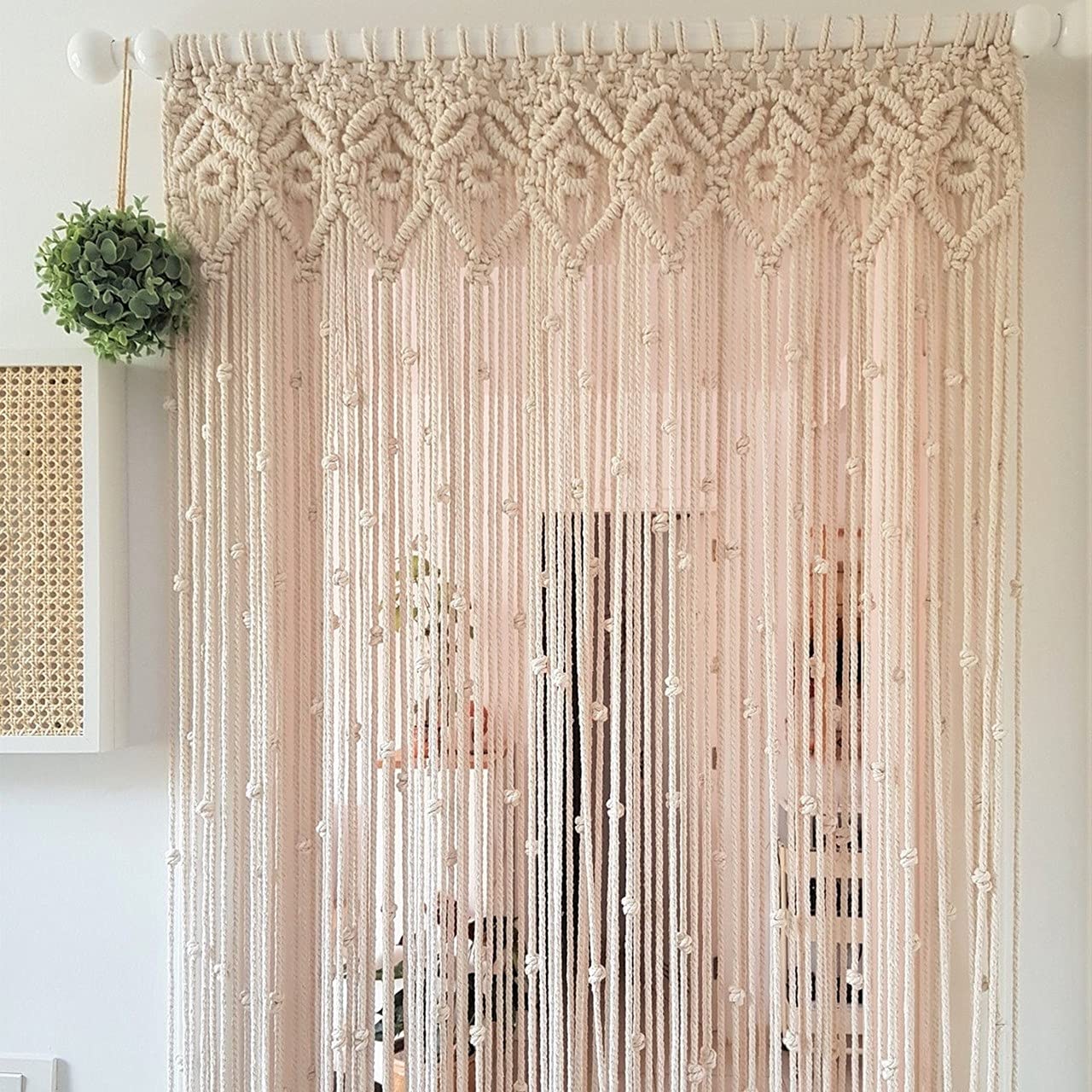 ecofynd Cotton 2 Pack (7 X 4 Feet) Rope Curtain | Handmade Home Decor Fringes For Door, Bedroom, Kitchen, Living Room, Wedding, Parties (Cu006Solid, Semi Sheer, Rod Pocket, Off White) (B0BG5BGKCY) Amazon Price History, Amazon Price Tracker