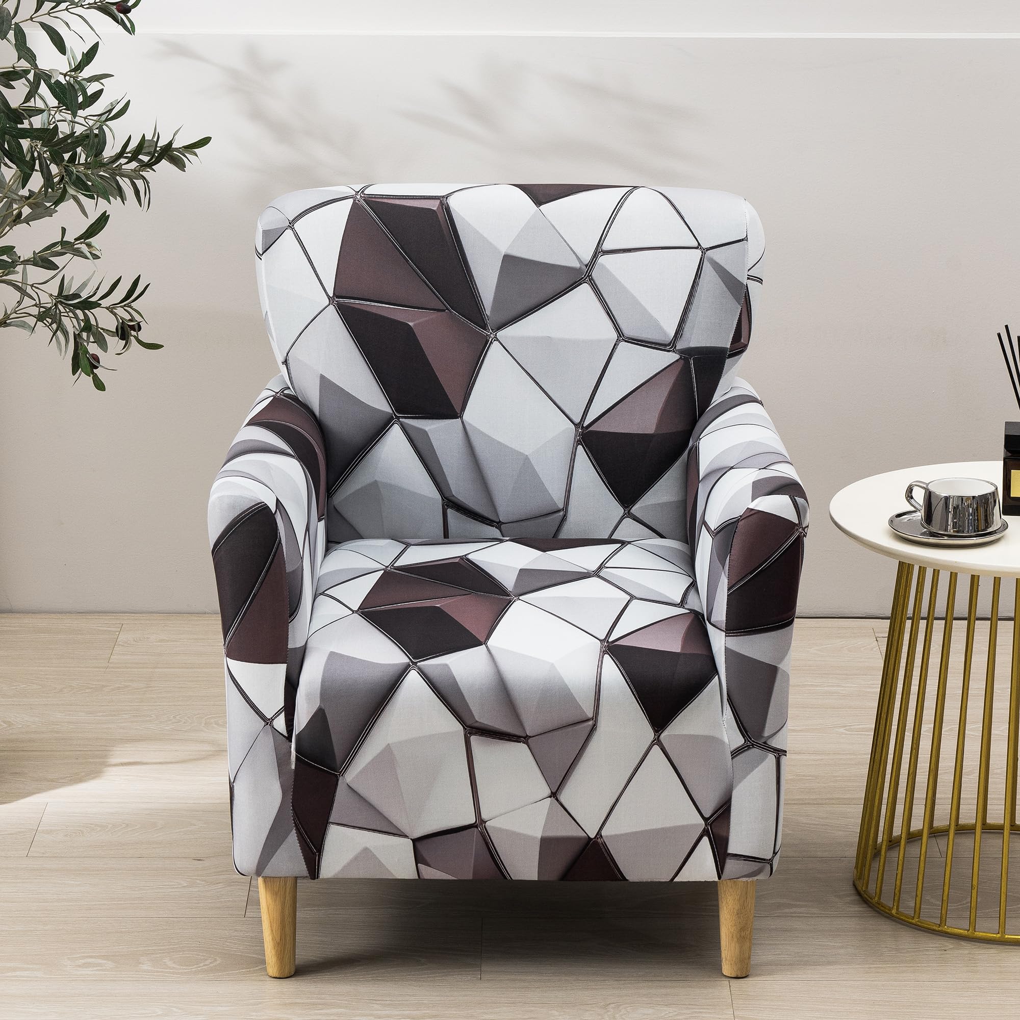 LiveGo Stretch Banquet Armchair Slipcover, Knit Chair Covers with Arms - Image 4