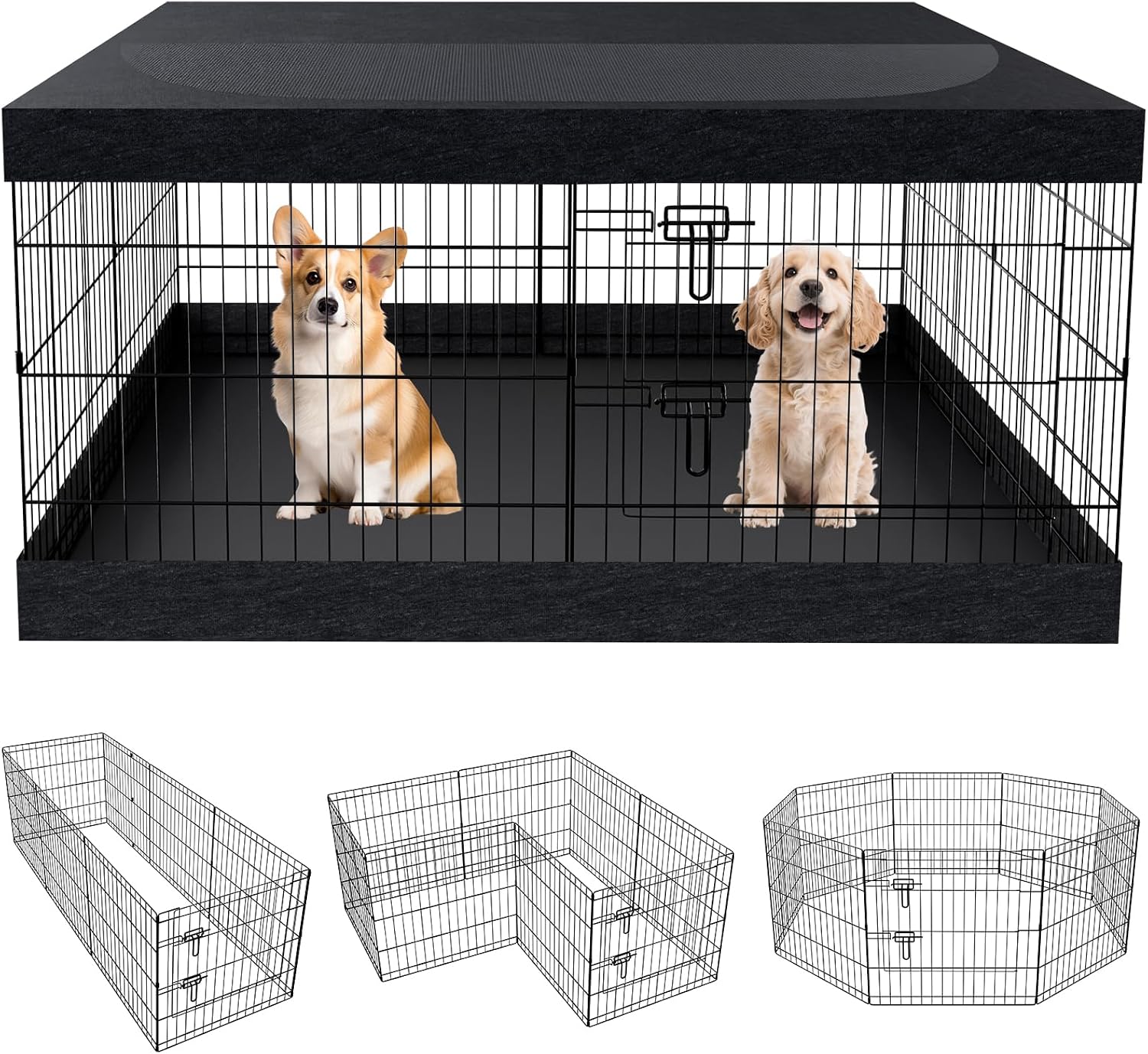 PEEKABOO 48 x 48 in Square Dog Playpen Top Cover for 8-Panel Pens