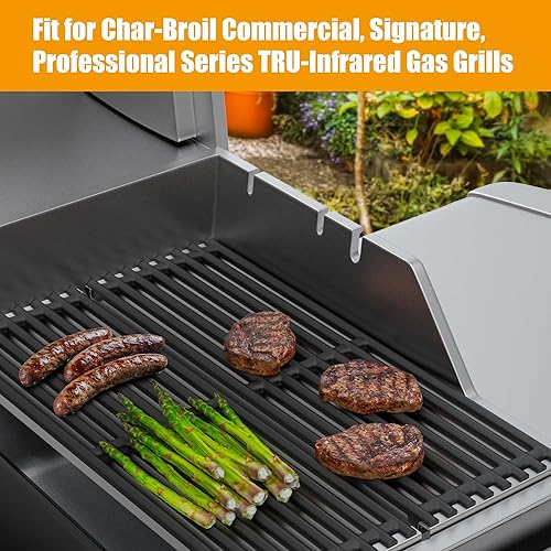Miniatura 7 de BBQ-PLUS Placa emisora infrarroja de acero inoxidable de 17 x 6 pulgadas y rejillas de parrilla de hierro fundido de repuesto para parrilla de gas