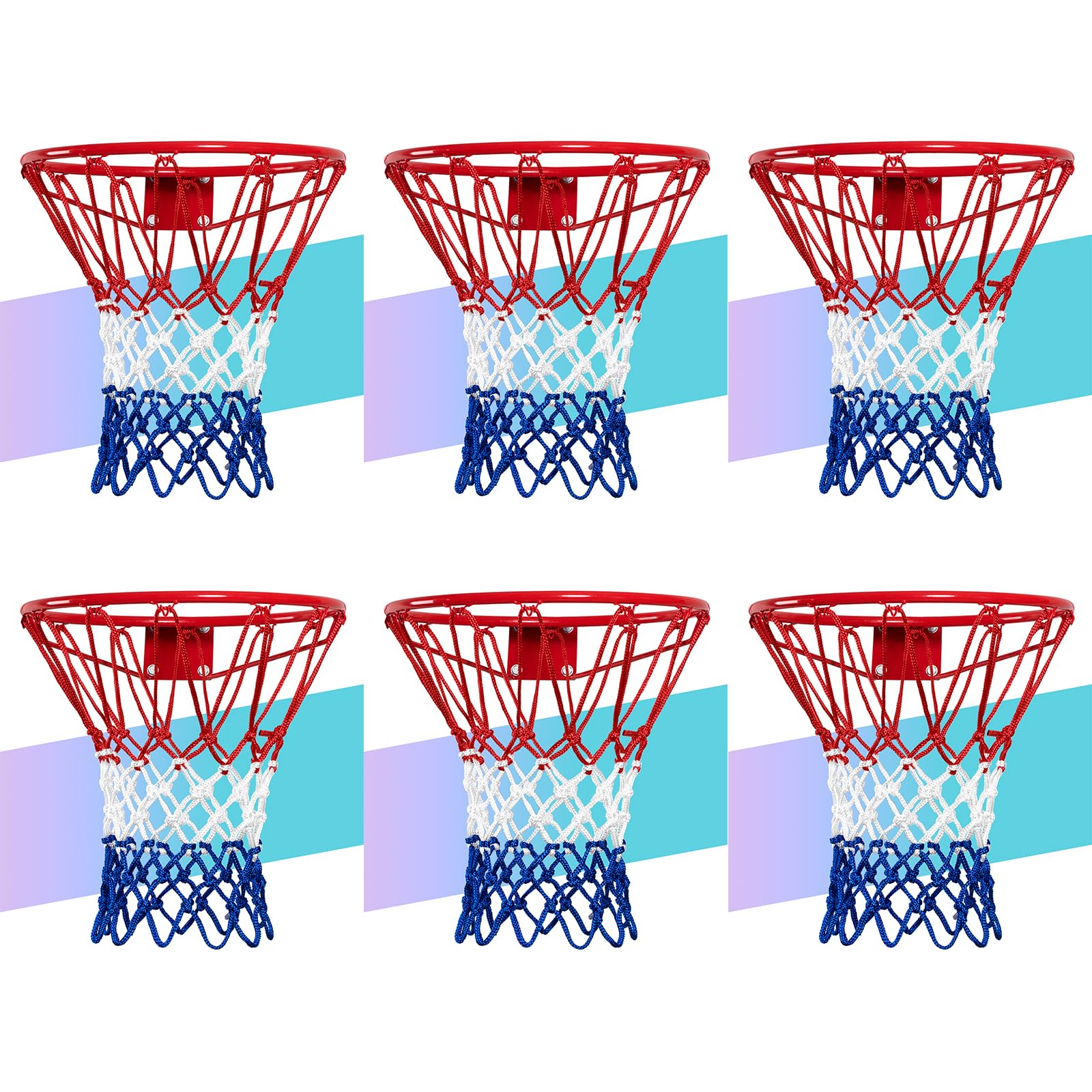 NEIJIANG Basketball Net Replacement, 2025 Upgrade Thick Professional Basketball Nets Heavy Duty Outdoor, All Weather Anti Whip Color Never Fade -12 Loops