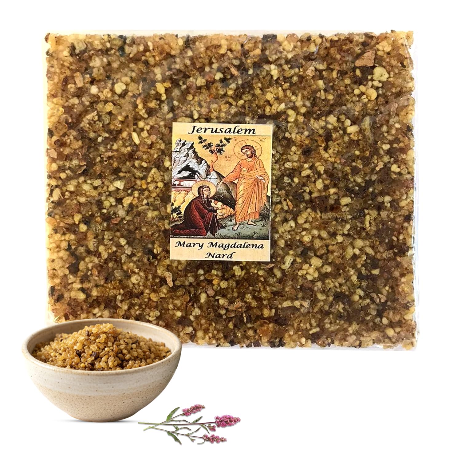 Holy Land Market Jerusalem Incense - Crushed & Sealed Flower Incense from The Holy Land, Nard Scent, 3.5 oz