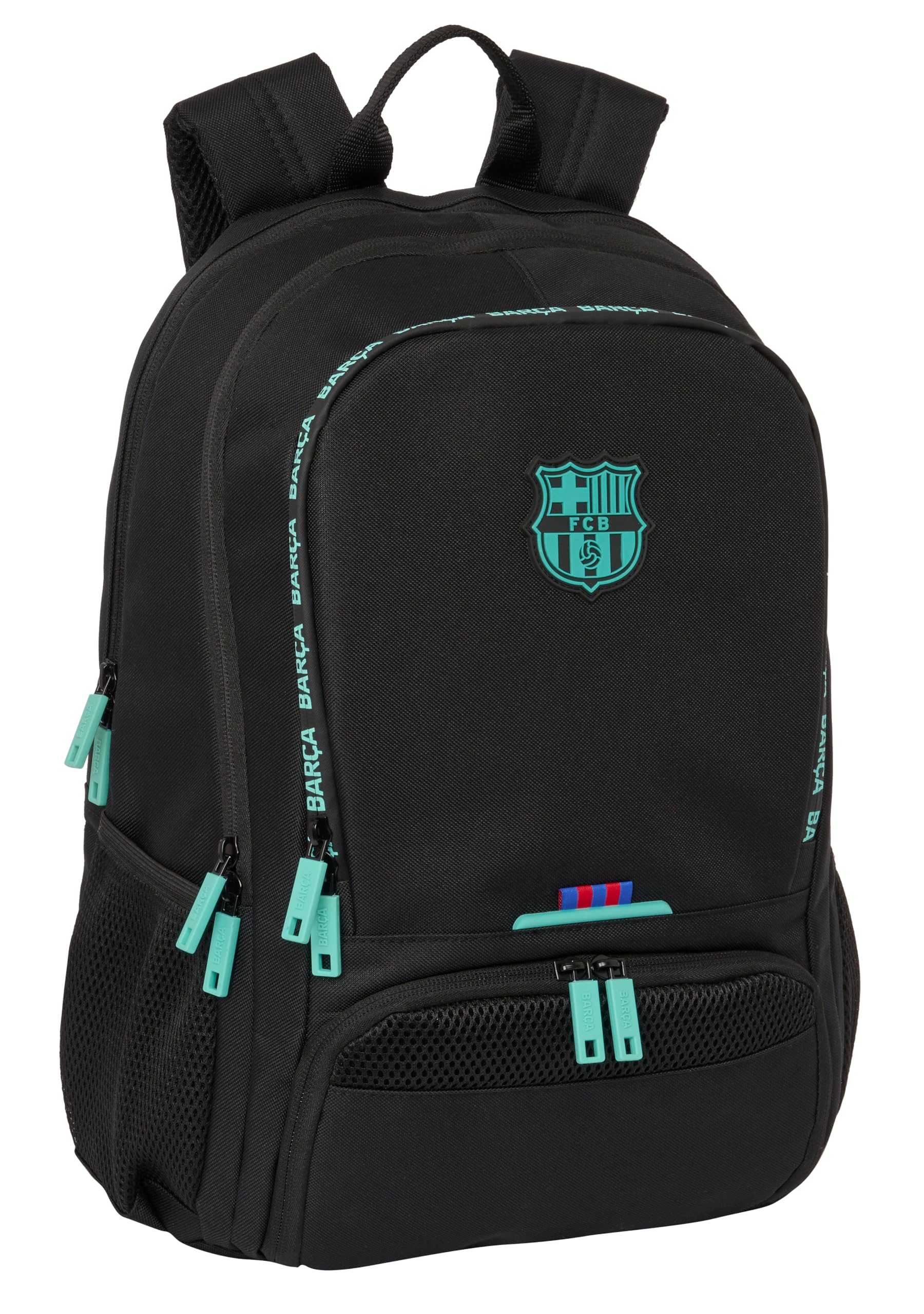 SAFTA F.C. Barcelona 3ª EQUIPACIÓN - Mochila para Pádel, Mochila de Deporte, Ideal para Diferentes Edades, Cómoda y Versátil, Calidad y Resistencia, 30x17x42 cm, Color Negro