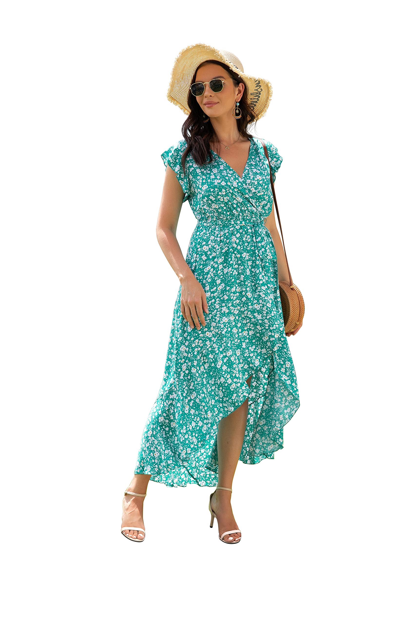 GRECERELLE Abito Lungo Flowy Morbido Donna