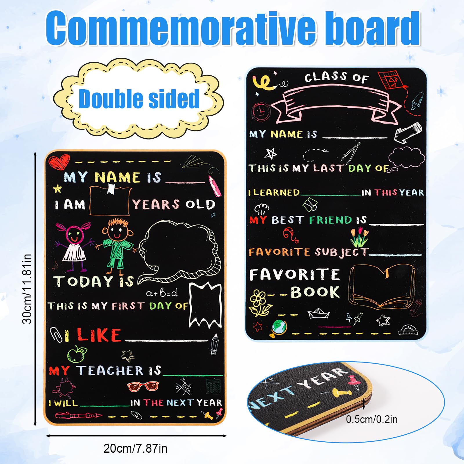 Pancarte Rentree Scolaire Panneau « First Day Of School Board Last Day Of School » - Tableau Noir Réutilisable Double Face Pour Le Premier Jour D' école - Pour La Maternelle, L'école Préscolaire