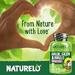 NATURELO Hair, Skin and Nails Vitamins - 5000 mcg Biotin, Collagen, Natural Vitamin E - Supplement for Healthy Skin, Hair Growth for Women and Men – 60 Capsules