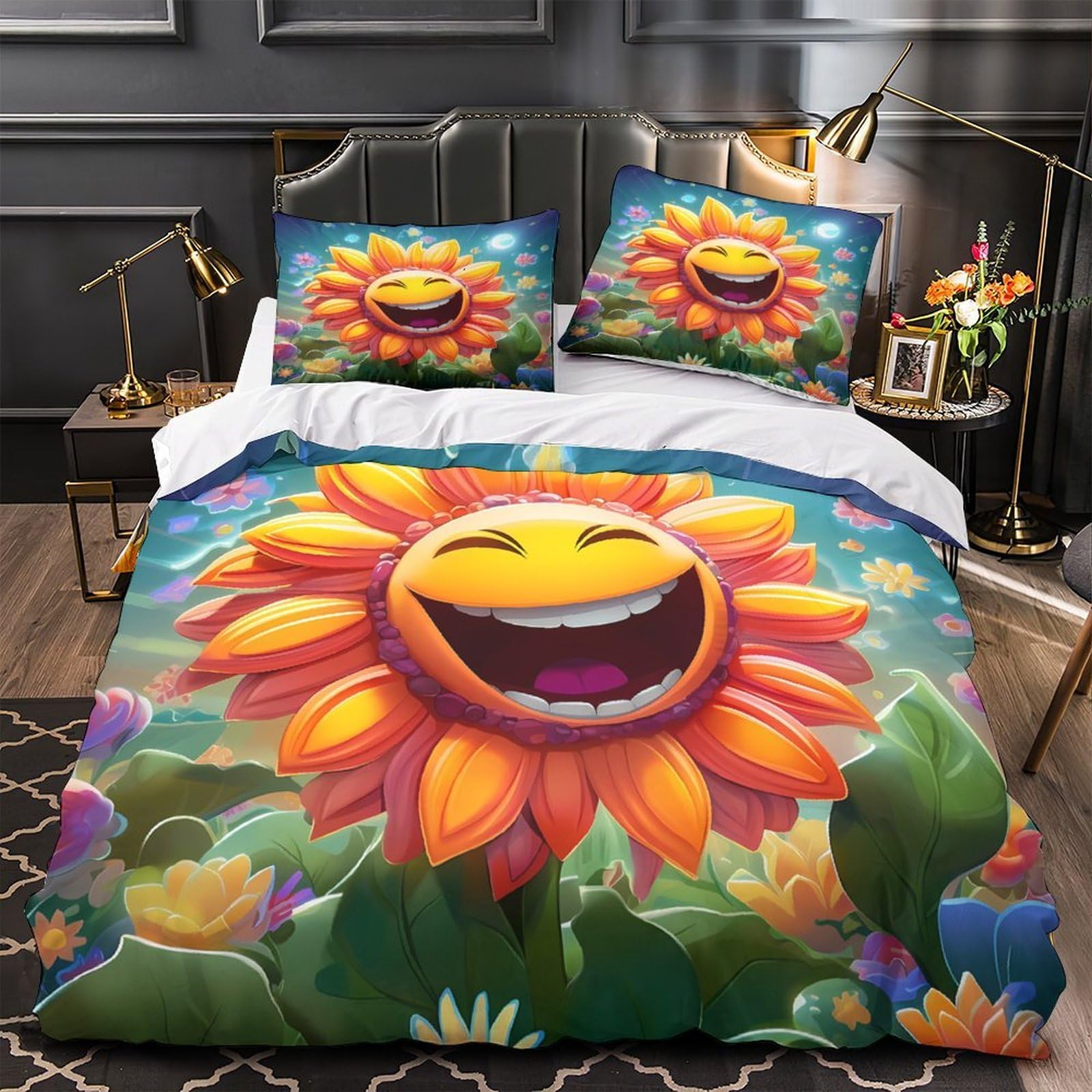 Parure de lit motif tournesol douce pour illuminer la décoration de votre chambre