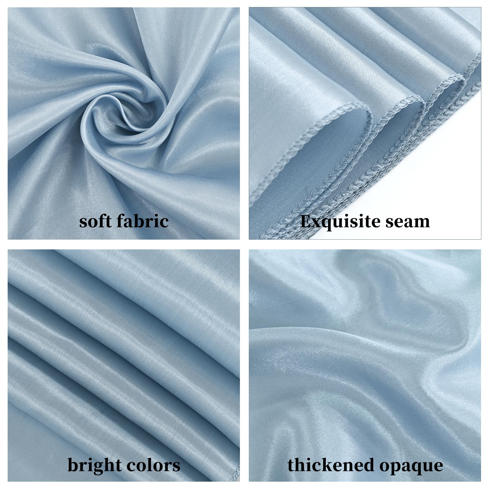 Lot de 100 rubans de chaise en satin pour mariage, réception, fête, hôtel, maison, cuisine, bleu poudré - 198,1 cm